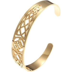 Keltische knoop Triskelion Triple Spiral Triskele Manchet Armband voor Mannen Vrouwen Scandinavische Roestvrij Staal Verstelbare Manchet Sieraden