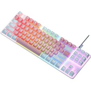 Qussedser 87 Sleutel Mechanische Toetsenbord Groene As Gaming Toetsenbord Bedrade Kleur Backlit Toetsenbord Voor PC Laptop