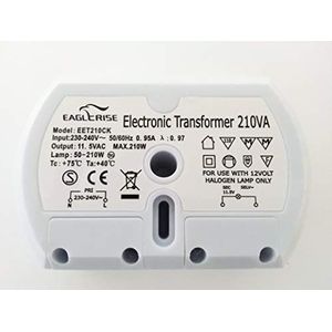 Elektronische transformator 50-210 WATT Eaglerise EET210CK 12V halogeen dimbaar halfrond