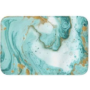 IDETECTOR teal en goud marmer gedrukt Zoom Mat Tapijt Wasbare mat Entree tapijt