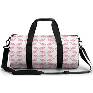 Flamingo Blossom9 draagbare sporttas voor dames en heren, reistas voor sport, print, gymtas, grappige yogatas