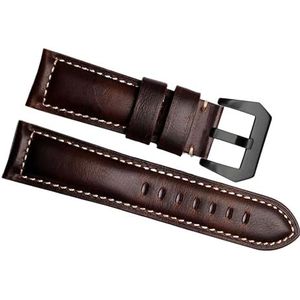 dayeer Echt Koeienhuid Lederen Horlogeband voor Panerai PAM111 441 Retro Man Horlogeband Polsband 20mm 22mm 24mm (Color : Retro Brown Black, Size : 20mm)