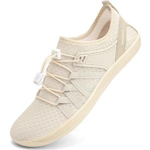 IceUnicorn Barfuss Schoenen voor dames, brede blotevoetenschoenen voor heren, brede teenbox, badschoenen, strandschoenen, zwemschoenen, aquaschoenen, 528 beige, 42 EU