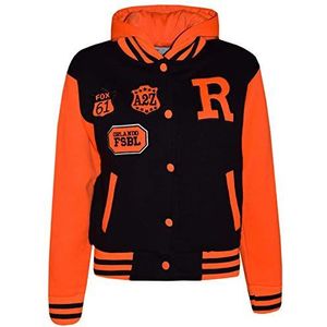 A2Z 4 Kids Meisjes Honkbal Capuchon Zwart & Neon Oranje R Mode NYC/FOX - B.B Black Neon Orange_7-8