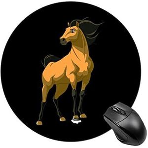 Geel Paard Ronde Antislip Muismat Grappige Bureau Mat Rubber Laptop Schrijven Mat Voor Gamer Kantoor Thuis