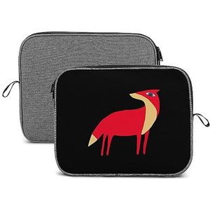 Rode Cartoon Fox Laptop Sleeve Case Beschermende Notebook Draagtas Reizen Aktetas 14 inch