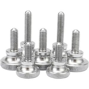 Gekartelde hoge vleugelvormige duimschroeven, 6 stuks bouten van roestvrij staal 304(M2.5 x 6 mm)