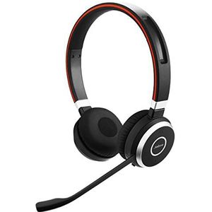 Jabra Evolve 65 Wireless Stereo On-Ear Headset – Unified Communications Optimised Headphones With Long-Lasting Battery – USB Bluetooth Adapter – Black