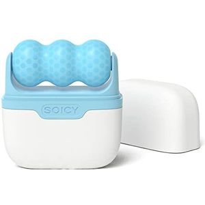 SOICY S30 Ice Roller Facial 2-in-1 Koude Massager voor Oog Gezicht Lichaam Cool Massage met Plastic Cover, Blauw