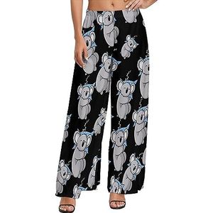 Leuke koala beer dames casual wijde pijpen lounge broek comfortabele losse joggingbroek joggingbroek broek