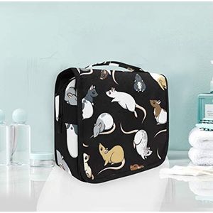 Hangende opvouwbare toilettas kleurrijke muis zwarte make-up reisorganizer tassen tas voor vrouwen meisjes badkamer