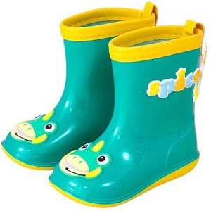 Regenschoenen for jongens en meisjes, regenlaarzen, waterdichte schoenen, antislip regenlaarzen(Color:Green,Size:16/16CM)