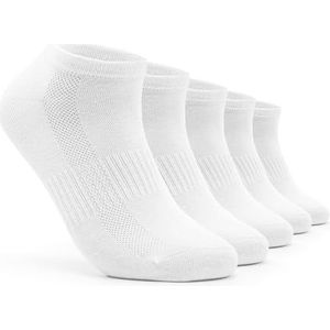 5 paar sneakersokken | dames heren uniseks enkelsokken | anti-gatgarantie, wit, 35/38 EU
