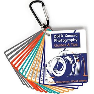 Tip Info Fotografie Accessoires DSLR Cheat Sheet Kaarten voor Canon, Nikon, Sony, Camera Quick Reference Guides & Tips: Instellingen, belichting, modi, samenstelling, verlichting etc 4 × 3 inch