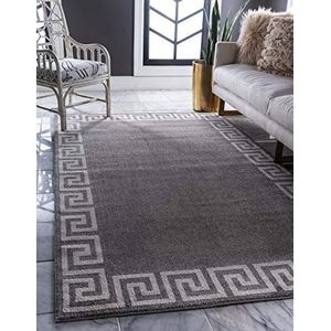 Unique Loom Athens Collection Geometric Casual Modern Border Navy Blue Area Rug (7' 0 x 10' 0)