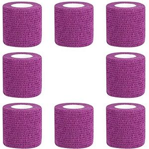 Samenhangend verband 5cm x 4,5m Pak van 8 zelfklevende verbanden Ademende verbandband Atletische elastische zelfklevende omwikkeling voor sportblessures, pols, knie, enkelverstuiking en zwelling