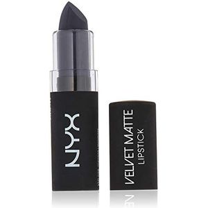 NYX Velvet Matte Lipstick - 04 Midnight Muse, donkerblauwe kleur.