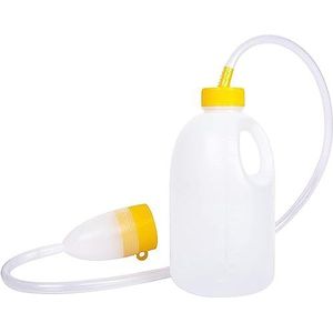 Urinoir, Reizen mannelijk bed urinoir - geel-plasfles nachtafvoercontainer urinecollector met buis for mannen, 1700 ML
