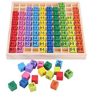 Kinderpuzzelspeelgoed, wiskunde educatief houten speelgoed 10 * 10 tafel van vermenigvuldiging Kinderbabyblokpuzzel, houten blokpuzzel