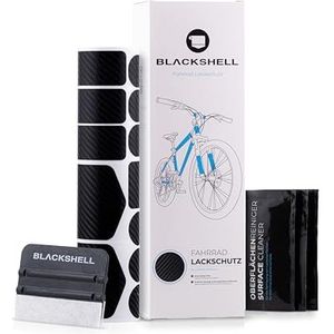 Blackshell® Fiets beschermfolie - sterke framebescherming voor bijv. trekkingfiets, MTB, racefiets of e-bike - 24-delig in carbon zwart - steenslagbeschermingsset