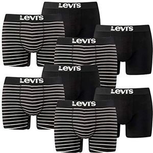 Levi's Set van 8 heren vintage streep YD B Boxer korte boxershort onderbroek broek ondergoed, kleur: 884 - zwart (Jet Black), maten: XL, 884 - Jet Zwart