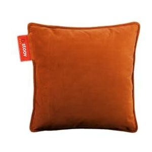 Stoov Ploov Velvet warmtekussen - Infrarood warmtetechnologie - Warmte element met automatische uitschakeling - Draadloos verwarmd kussen - 4,5/9 uur warmte - 45 x 45 cm - Cinnamon Orange