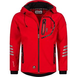 Arctic Seven AS301 Softshelljas voor heren, functionele jas, outdoor regenjas, ademende fleece binnenvoering, rood-zwart, M