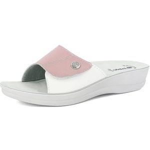 inblu Anatomische pantoffels voor dames, met klittenbandsluiting, wellness-lijn, Roze, 40 EU