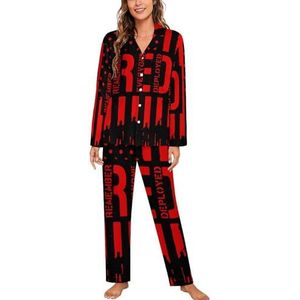 R.E.D Remember Everyone Deployed Red Friday pyjama sets met lange mouwen voor vrouwen klassieke nachtkleding nachtkleding zachte pyjama sets lounge sets