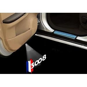 LED auto deur projector lichten, auto welkom licht passen voor Peugeot 207 307 308 3008 4008 5008, auto deur verlichting decoratie licht accessoires,B 4-3008