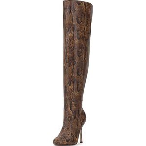 Jessica Simpson Nicolosiw overknee laars voor dames, Donker bruin breed kalf, 38.5 EU