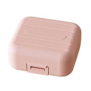 Draagbare medicijnverdelerbox voor een week voor zeven dagen (roze, 1 stuk, S)