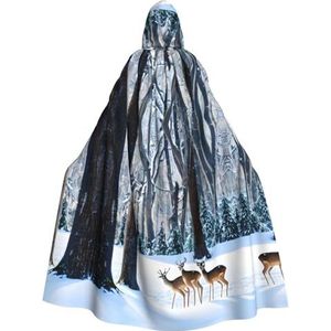 FRGMNT Herten Foto print Mannen Hooded Mantel, Volwassen Cosplay Mantel Kostuum, Cape Halloween Dress Up, Hooded Uniform