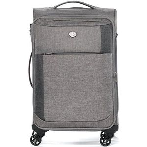 FERGÉ Middelgrote koffer Reisbagage Saint-Tropez gewatteerde zachte zijde spinner premium bagage-koffer grijs