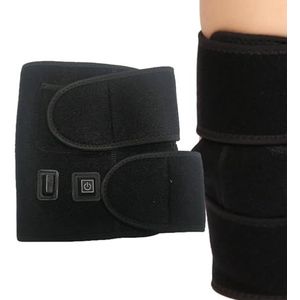 Knieverwarmingskussen - USB oplaadbaar verwarmingskussen voor benen met 3 verwarmingsniveaus - Verstelbaar elektrisch kussen, lichaamsverwarmingskussen tegen oververhitting voor dames, knie,