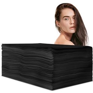 Pilbelles Wegwerphanddoeken, vliesstof, 40 x 80 cm, zwart, voor kappers, cosmeticastudio, 100 stuks