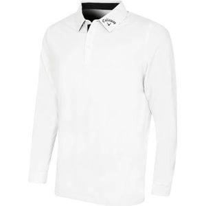 Callaway Golf Heren prestatiestof poloshirt lange mouwen - Helder wit - XXL