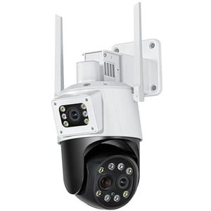 Bewakingscamera, Outdoor 6K 12MP IP Camera met 10X Optische Zoom Drie Len Lens Dual Screen Surveillance 4K 8MP Video CCTV Beveiligingscamera(6K 12MP add 128G)