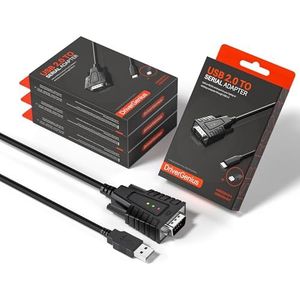 DriverGenius SerialEdgeX-Serie | USB naar RS232 Seriële Converter met 3 x LED | Ideaal voor Embedded Ontwikkelaars & Starters | Geschikt voor Windows 11 & macOS 15【USB232A-B-A, 4 Stuks/Verpakking】