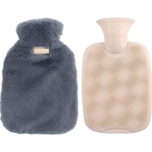 OIFAODAO, Heetwaterzak, warmwaterkruik met zachte hoes Klassieke warmwaterzak for warm houden in de winter/roze,Warmwaterkruik(K Grey)