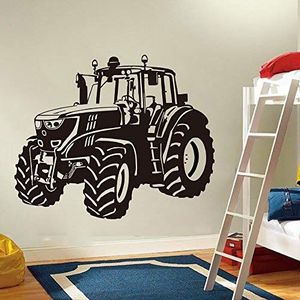 Boerderij rijden tractor muurstickers kleuterschool kinderkamer cartoon tractor vrachtwagen auto voertuig muur sticker speelkamer vinyl decoratie84x55cm