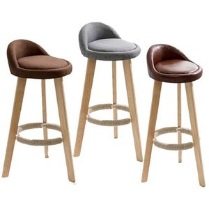 3-delige Set Barkrukken, Moderne En Eenvoudige Barstoelen, Barkrukken Met Massief Houten Poten En Voetsteunen, Geschikt For Keukens, Lounges, Bars, Kantoren, Enz (Size : Sitting height-60cm, Color :