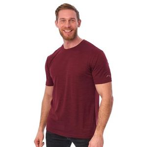 Merino.tech Merinowol T-Shirt Heren - 100% Merino Wol Ondershirt Lichtgewicht Base Layer, Bourgondy, L
