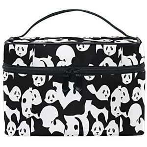 Leuke cartoon baby panda dier make-up tas voor vrouwen cosmetische tassen toilettas trein koffer