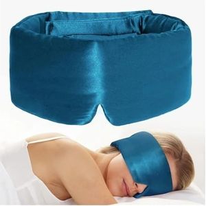 Slaapmasker, Moerbei zijden oogmasker met verstelbare hoofdband, verpakking van 3, veelkleurig(Blue)