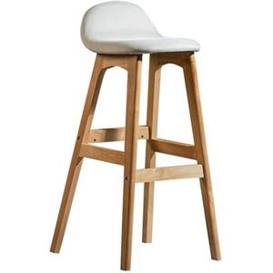 Eikenhouten barkrukken Home Barstoel Lage rugleuning Hoge kruk Eenvoudige barkrukken Ergonomisch ontwerp Hoge stoelen Gemakkelijk schoon te maken