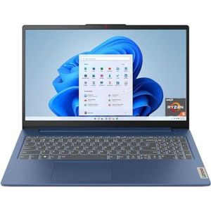 Lenovo IdeaPad Slim 3 Notebook, 1,6 kg, 15,6 inch FHD-display, AMD Ryzen 5 7520U processor, geïntegreerde grafische kaart, 8 GB RAM, 512 GB SSD, WiFi 6, Windows 11, Abyss Blue