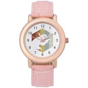 Retro 70s Luiaard Horloges Voor Vrouwen Mode Sport Horloge Vrouwen Lederen Horloge