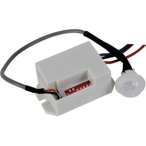 Perel Mini bewegingsmelder, PIR, 8 m detectiebereik, 100° detectiehoek, IP20, gebruik binnenshuis, inbouw, wit