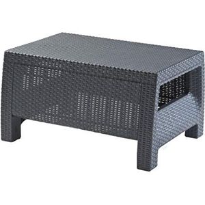 Allibert by Keter"" Corfu tuintafel van kunststof, rotan-look, voor balkon, terras en tuin, grijs, 77 x 57 x 42 cm, rechthoekig